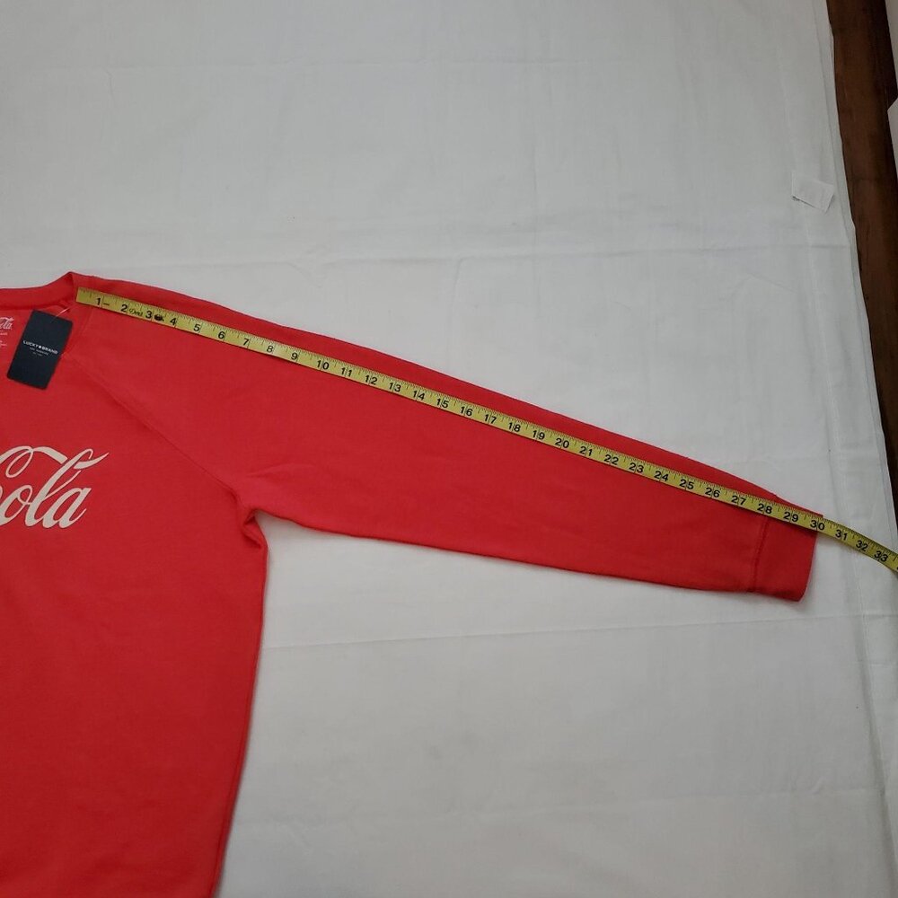 Lucky Brand Women's Coca-Cola Graphic Print Red Long Sleeve Sweater Size Medium - Picture 7 of 14